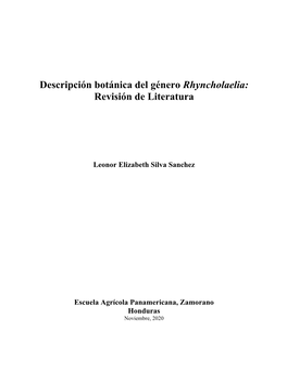 Descripción Botánica Del Género Rhyncholaelia: Revisión De Literatura