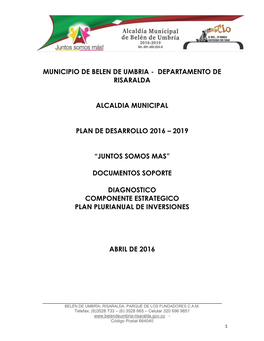 Municipio De Belen De Umbria - Departamento De Risaralda