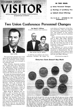 Two Union Conference Personnel Changes