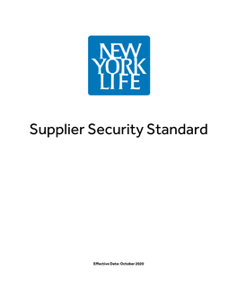 Supplier Security Standard