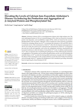 Elevating the Levels of Calcium Ions Exacerbate Alzheimer's Disease Via Inducing the Production and Aggregation Of