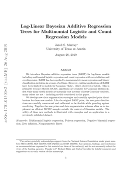 Log-Linear Bayesian Additive Regression Trees for Multinomial Logistic and Count Regression Models
