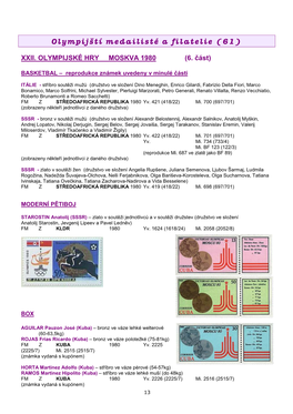 Olympijští Medailisté a Filatelie (61)