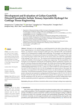 Development and Evaluation of Gellan Gum/Silk Fibroin/Chondroitin Sulfate Ternary Injectable Hydrogel for Cartilage Tissue Engineering