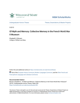 Collective Memory in the French World War II Museum