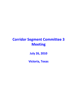 Corridor Segment Committee 2