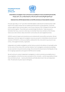 FOR IMMEDIATE RELEASE لإلصدار الفوري لێدوان رۆژنامهوان Statement