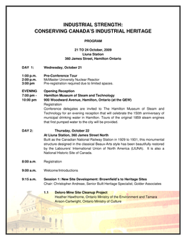 Industrial Strength: Conserving Canada's Industrial Heritage