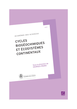 Cycles Biogéochimiques Et Écosystèmes Continentaux