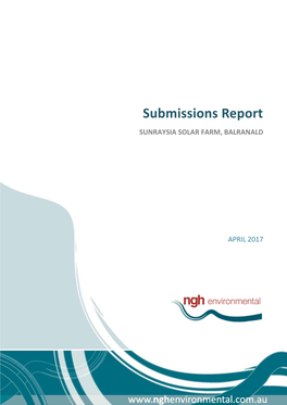 Submissions Report SUNRAYSIA SOLAR FARM, BALRANALD