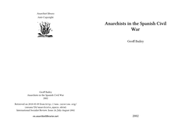 Anarchists in the Spanish Civil War