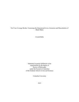 Examining the Educational Lives, Literacies and Masculinities of Black Males