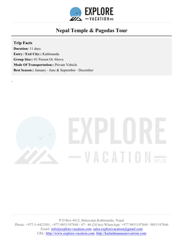 Nepal Temple & Pagodas Tour