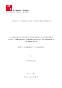 A Typology of Ci-Reduplica a Dissertation Submitted To