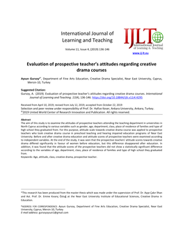 International Journal of Learning and Teaching