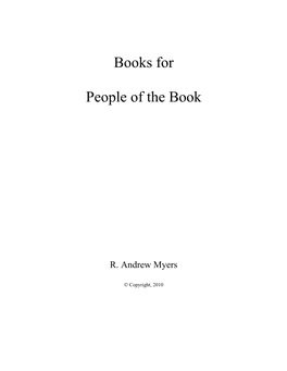 Books for People of the Book
