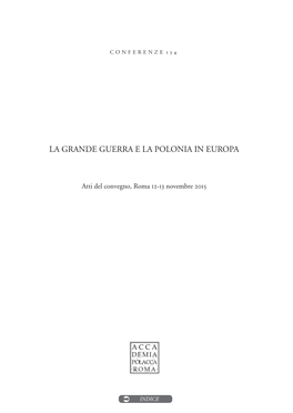 La Grande Guerra E La Polonia in Europa