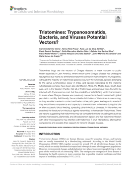 Trypanosomatids, Bacteria, and Viruses Potential Vectors?