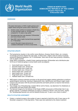 Crisis in North Kivu Democratic Republic of the Congo