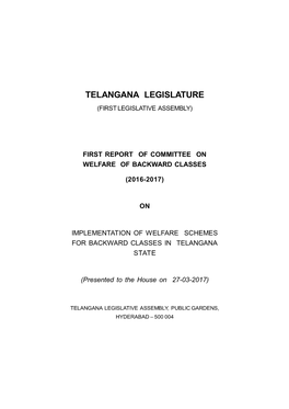 First Report of Committee on Welfare of Backward Classes