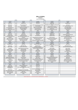 Ziba Catering University July 2019 Food Menu