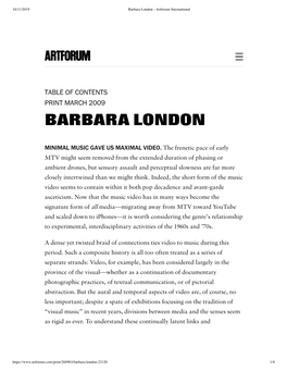 “Minimal Music Gave Us Maximal Video.” Artforum XLVII, No. 7