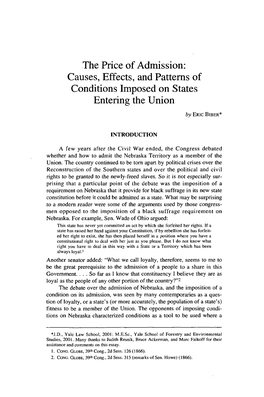 The Price of Admission: Causes, Effects, and Patterns of Conditions Imposed on States Entering the Union