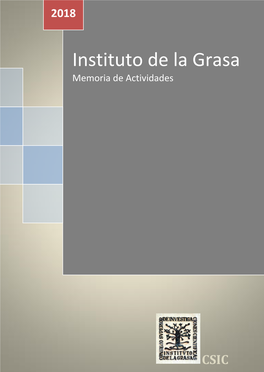 Instituto De La Grasa Memoria De Actividades