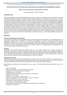 Journal of Australian Strength and Conditioning 41 the ACUTE