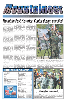 Mountain Post Historical Center Design Unveiled Public Affairs Office Construction Is Expected Fourth of July