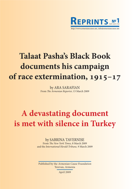 Talaat Pasha's Black Book Documents His Campaign of Race Extermination