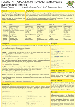 Mateusz Paprocki University of Nevada, Reno, Sympy
