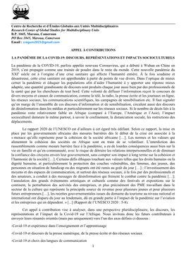 La Pandémie De La COVID-19, Parfois Appelée Nouveau Coronavirus, Qui a Débuté À Wuhan En Chine En 2019, S'est Propagée C