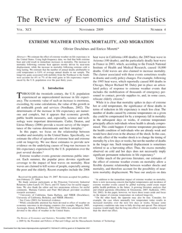 Extreme Weather Events, Mortality and Migration