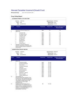 Harvest Canadian Income & Growth Fund