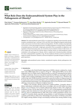 What Role Does the Endocannabinoid System Play in the Pathogenesis of Obesity?