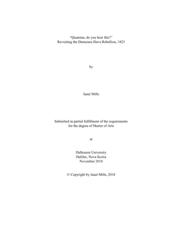 Revisiting the Demerara Slave Rebellion, 1823 By