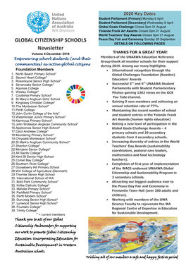 December 2019 Empowering School Students (And Their Communities) As Active Global Citizens Foundation Members 1