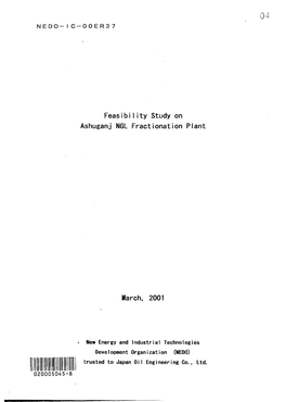 Feasibility Study on Ashuganj NGL Fractionation Plant March, 2001