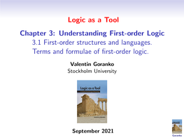 Logic As a Tool 3Mm Chapter 3: Understanding First-Order Logic 3.1