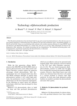 Technology of Photocathode Production