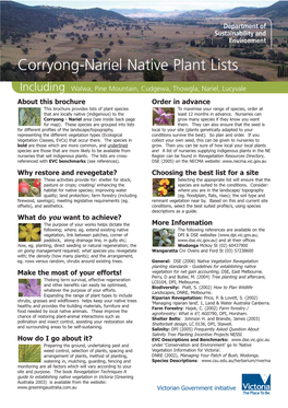 Corryong-Nariel Native Plant Lists