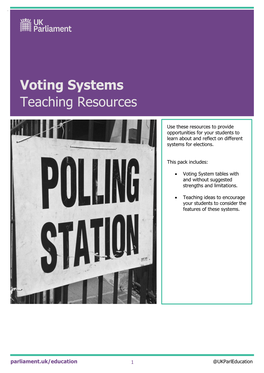 Voting Systems Teaching Resources