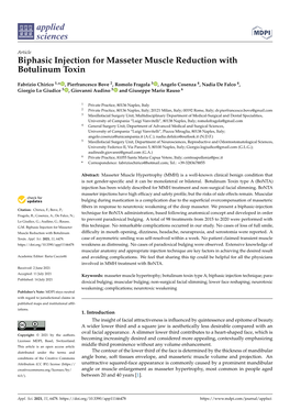 Biphasic Injection for Masseter Muscle Reduction with Botulinum Toxin