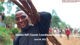 Shelter/NFI Cluster Coordination Meeting June 04, 2021 Agenda