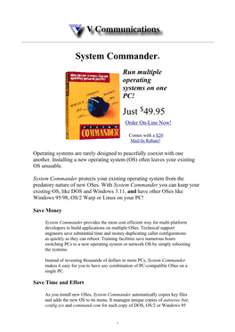 System Commander® Just 49.95