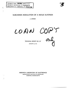 Subcarrier Modulation of a Reflex Klystron