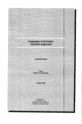 Language: a Complex-Systems Approach