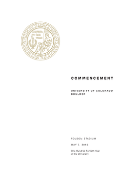 Spring 2016 Commencement Program