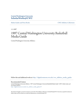 1997 Central Washington University Basketball Media Guide Central Washington University Athletics